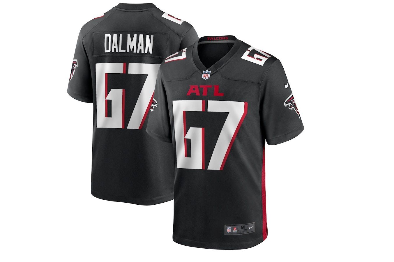 Men Atlanta Falcons #67 Drew Dalman Nike Black Game NFL Jersey